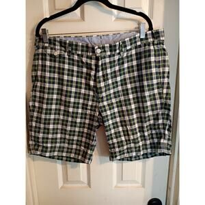 Polo Ralph Lauren Yellow Blue Green Plaid Shorts Waist 36" Preppy Golf Beach